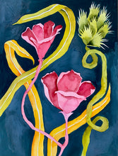Load image into Gallery viewer, Wild Floral on Dark Background 18x24