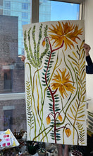 Load image into Gallery viewer, Ocher Floral Vines 30x60