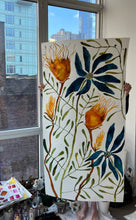 Load image into Gallery viewer, Big Blue Ocher Wisps 30x60