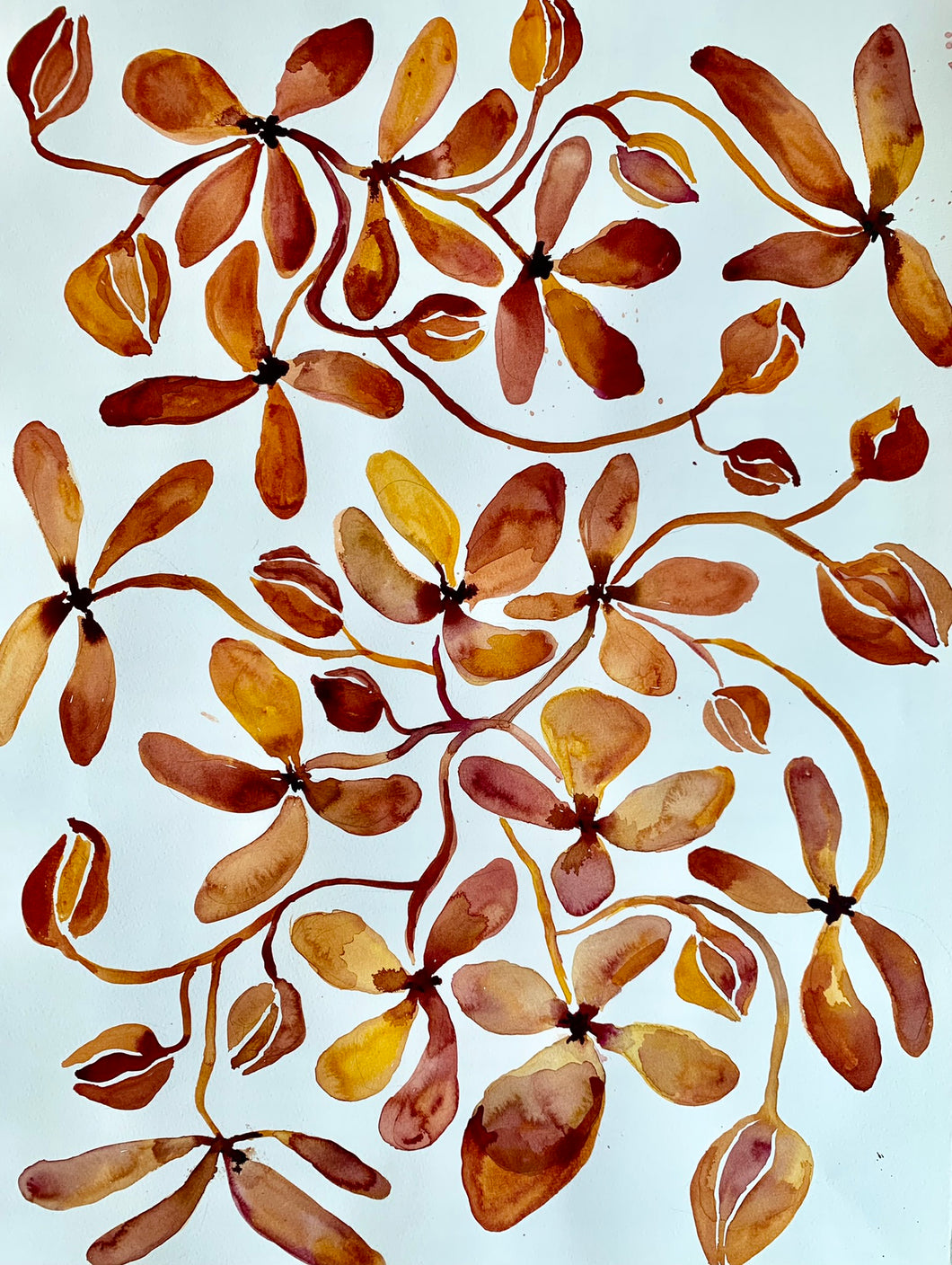 Rust Floral 22x30