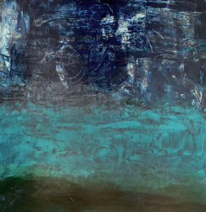 Study in Blue & Green Panel 18x18