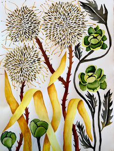 Puff Yellow Grass 18x24