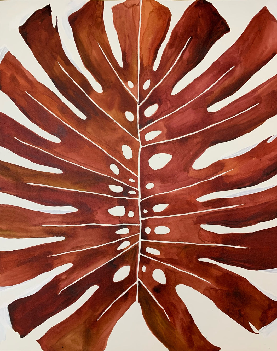 Burgundy Monstera 24x30