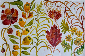 Red Poppy Orange Pod 30x45