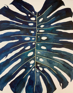 Blue Monstera 24x30