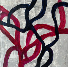 Load image into Gallery viewer, Indigo &amp; Magenta Pathways Panel 14x14
