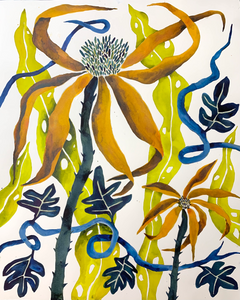 Blue Vine Wild Flower 24x30