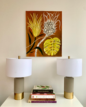 Load image into Gallery viewer, Protea and Monstera Leaf 24x30
